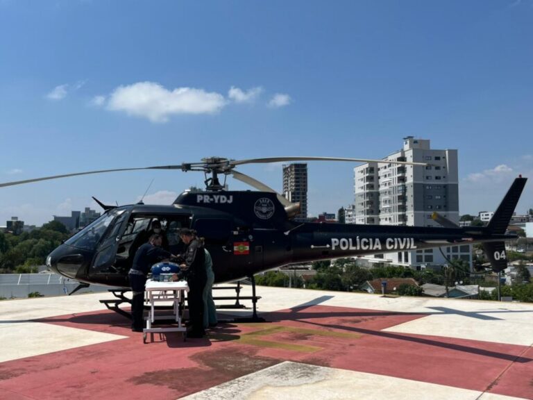 Recém-nascido é transferido por missão aeromédica entre hospitais de SC