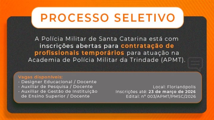 APMT abre processo seletivo para contratação de docentes temporários