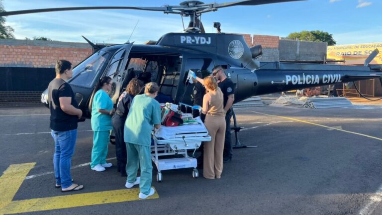 Criança com queimaduras graves é transferida pelo SAER-Fron para Chapecó